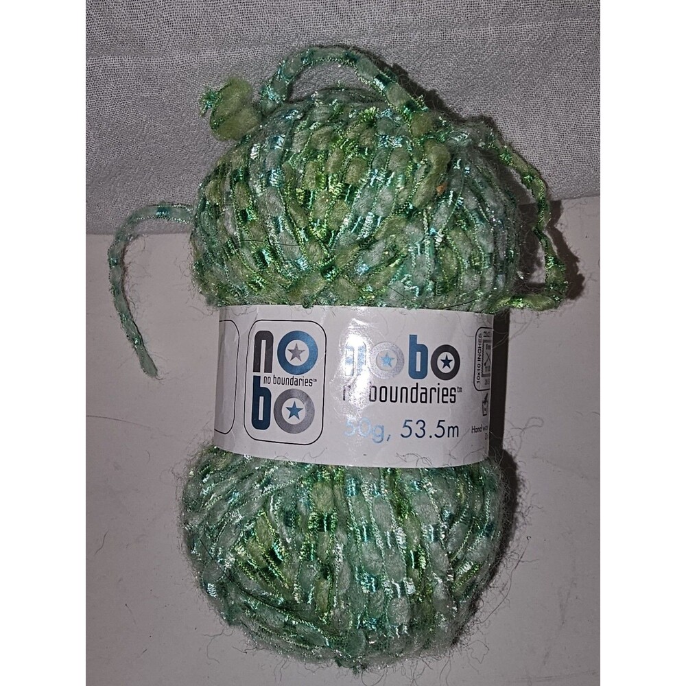 No Bo Yarn Polyamide/Acrylic/Wool~Color #1 Anita~1.75 oz~Ribbon NOBO YARN New